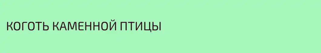 КОГОТЬ КАМЕННОЙ ПТИЦЫ